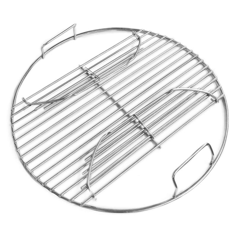GRILLVANA 201 Stainless Steel Charcoal Grill Cooking Replacement Grate (ACTUAL DIAMETER 13.72 INCHES) With handles and hinges - Compatible with Weber 14" Smokey Joe - Image 1